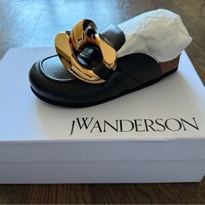 NWT JW Anderson Black and Gold Mule Shoes